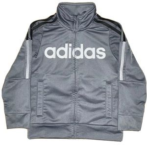 Adidas Toddler Boys 4T Full Zip Jacket - Gray